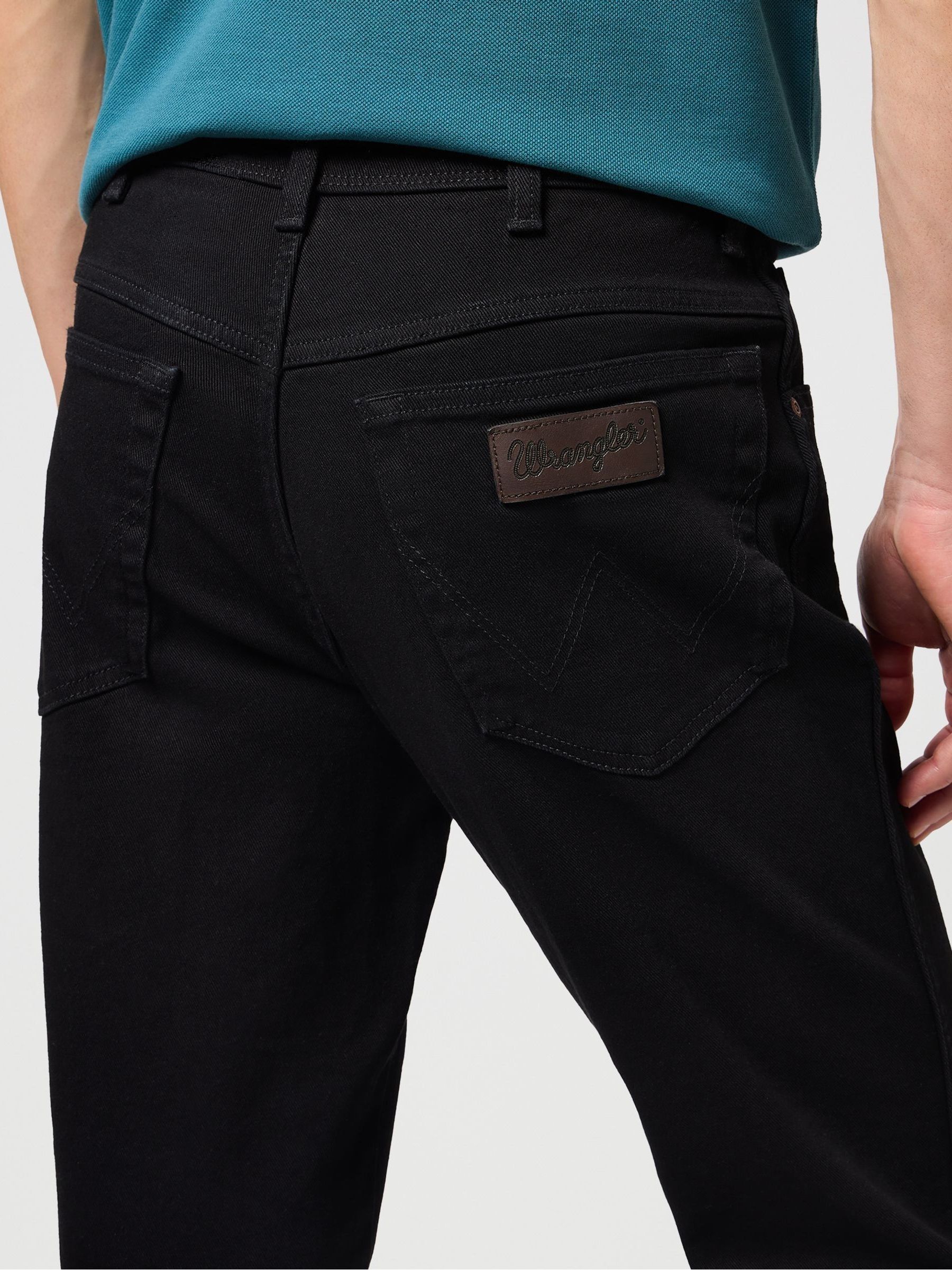 Buy Wrangler Black Straight Fit Texas Authentic Jeans from Next