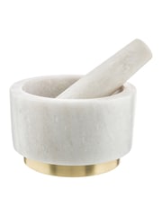 Kitchen Pantry White Marble Pestle and Mortar - Image 3 of 4
