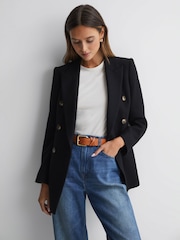 Reiss Tan Annie Leather Buckle Belt - Image 2 of 4