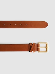 Reiss Tan Annie Leather Buckle Belt - Image 3 of 4