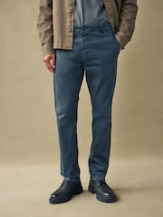 Blue Slim Fit Premium Laundered Stretch Chinos Trousers - Image 1 of 1