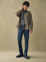 Blue Slim Fit Premium Laundered Stretch Chinos Trousers - Image 2 of 10