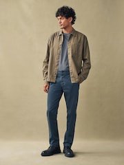 Blue Slim Fit Premium Laundered Stretch Chinos Trousers - Image 3 of 10