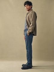 Blue Slim Fit Premium Laundered Stretch Chinos Trousers - Image 4 of 10