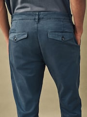 Blue Slim Fit Premium Laundered Stretch Chinos Trousers - Image 6 of 10