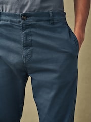 Blue Slim Fit Premium Laundered Stretch Chinos Trousers - Image 8 of 10
