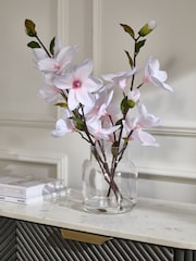 White Glass Magnolia Arrangement Artificial Flowers - Image 1 of 4