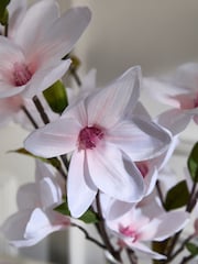 White Glass Magnolia Arrangement Artificial Flowers - Image 2 of 4
