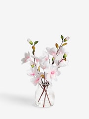 White Glass Magnolia Arrangement Artificial Flowers - Image 4 of 4