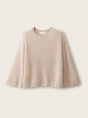 The White Company Natural Layering Cashmere Wide Sleeve Knitted T-Shirt - Image 5 of 5
