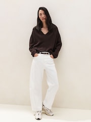 The White Company Brown Collared Jumper With Cashmere - Image 4 of 5