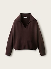 The White Company Brown Collared Jumper With Cashmere - Image 5 of 5