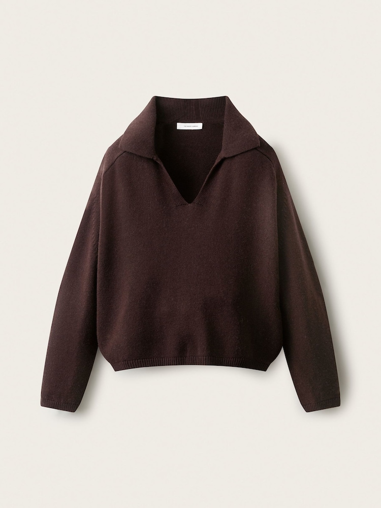The White Company Brown Collared Jumper With Cashmere - Image 5 of 5 The White Company Brown Collared Jumper With Cashmere - Image 5 of 5