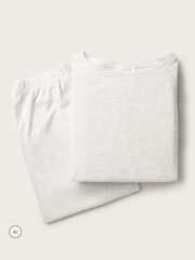 The White Company White Jersey Brushed Waffle Lounge Pyjamas Set - Image 5 of 5