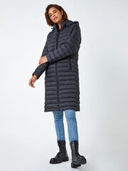 Roman Black Longline Hooded Padded Coat - Image 2 of 5