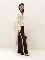 The White Company Brown Jersey Side Stripe Trousers - Image 1 of 5
