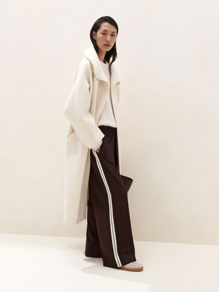 The White Company Brown Jersey Side Stripe Trousers - Image 1 of 5