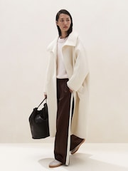 The White Company Brown Jersey Side Stripe Trousers - Image 4 of 5