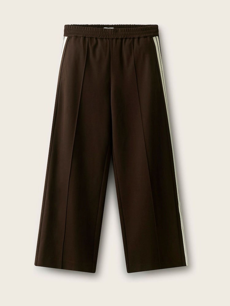 The White Company Brown Jersey Side Stripe Trousers - Image 5 of 5