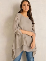 Evans Natural Double Layer Blouse - Image 1 of 6