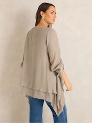 Evans Natural Double Layer Blouse - Image 3 of 6