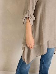 Evans Natural Double Layer Blouse - Image 4 of 6