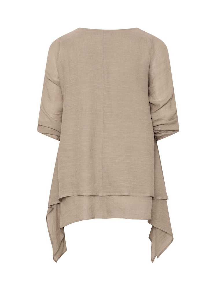 Evans Natural Double Layer Blouse - Image 6 of 6 Evans Natural Double Layer Blouse - Image 6 of 6