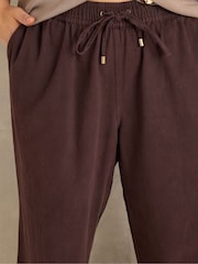 Evans Brown Cotton Wide Leg Trousers - Image 5 of 7