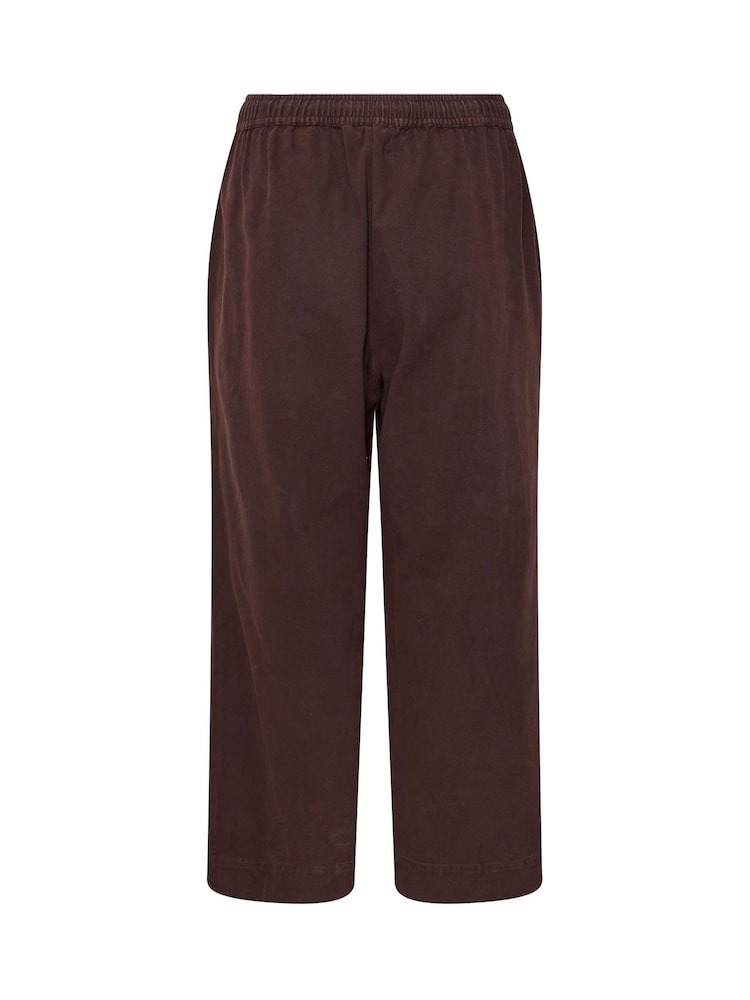Evans Brown Cotton Wide Leg Trousers - Image 7 of 7 Evans Brown Cotton Wide Leg Trousers - Image 7 of 7