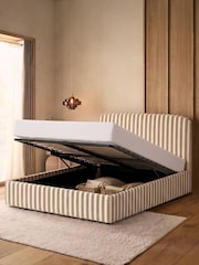Chenille Stripe Honey Yellow Matson Ottoman Storage Bed Frame - Image 2 of 7