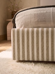Chenille Stripe Honey Yellow Matson Ottoman Storage Bed Frame - Image 5 of 7