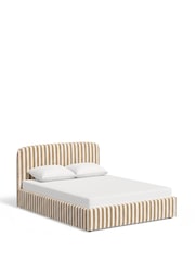 Chenille Stripe Honey Yellow Matson Ottoman Storage Bed Frame - Image 6 of 7