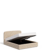 Chenille Stripe Honey Yellow Matson Ottoman Storage Bed Frame - Image 7 of 7