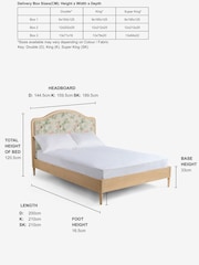 Relaxed Linen Look Floral Green Lily Wooden Bed Frame - Image 3 of 7