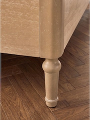 Relaxed Linen Look Floral Green Lily Wooden Bed Frame - Image 5 of 7