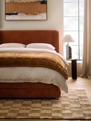 Soft Velvet Rust Brown Fordham Upholstered Ottoman Storage Bed Frame - Image 1 of 6