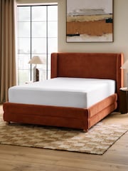 Soft Velvet Rust Brown Fordham Upholstered Ottoman Storage Bed Frame - Image 2 of 6