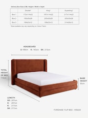 Soft Velvet Rust Brown Fordham Upholstered Ottoman Storage Bed Frame - Image 3 of 6