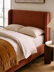 Soft Velvet Rust Brown Fordham Upholstered Ottoman Storage Bed Frame - Image 4 of 6