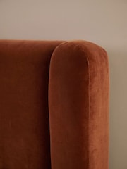 Soft Velvet Rust Brown Fordham Upholstered Ottoman Storage Bed Frame - Image 5 of 6
