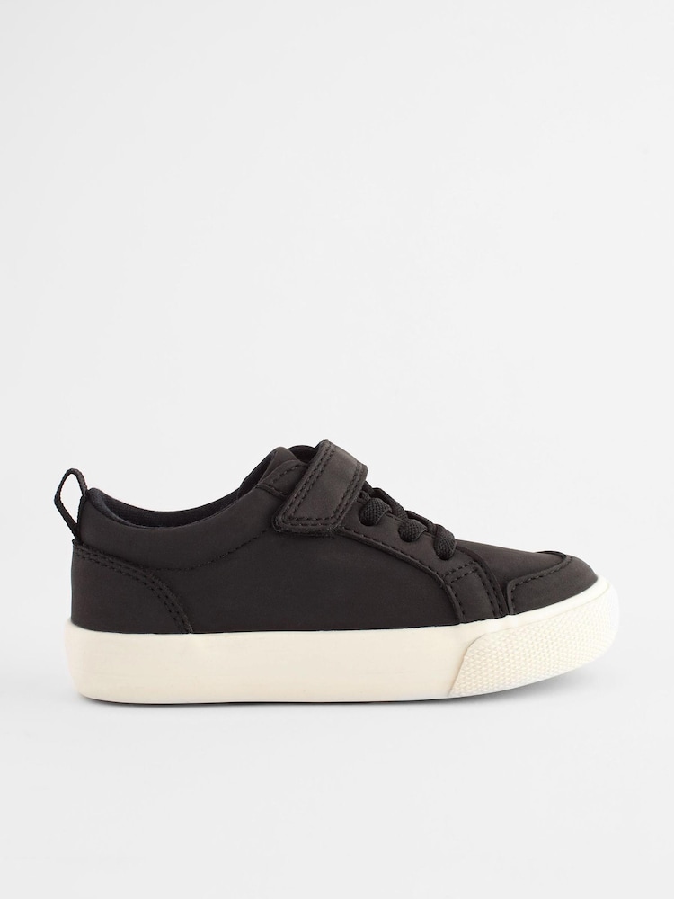 Black Standard Fit (F) Touch Fastening Elastic Lace Shoes - Image 2 of 6
