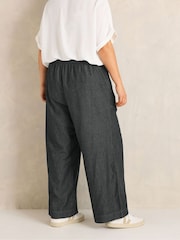 Evans Black Cotton Wide Leg Trousers - Image 4 of 7