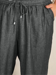 Evans Black Cotton Wide Leg Trousers - Image 5 of 7