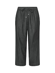 Evans Black Cotton Wide Leg Trousers - Image 6 of 7