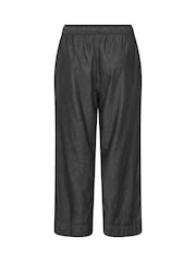 Evans Black Cotton Wide Leg Trousers - Image 7 of 7
