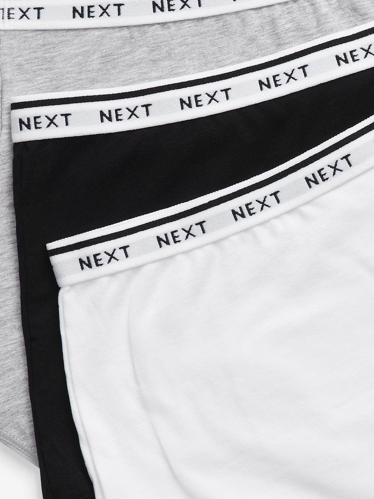 White/Black/Grey Full Brief Logo Knickers 4 Pack - Image 6 of 6