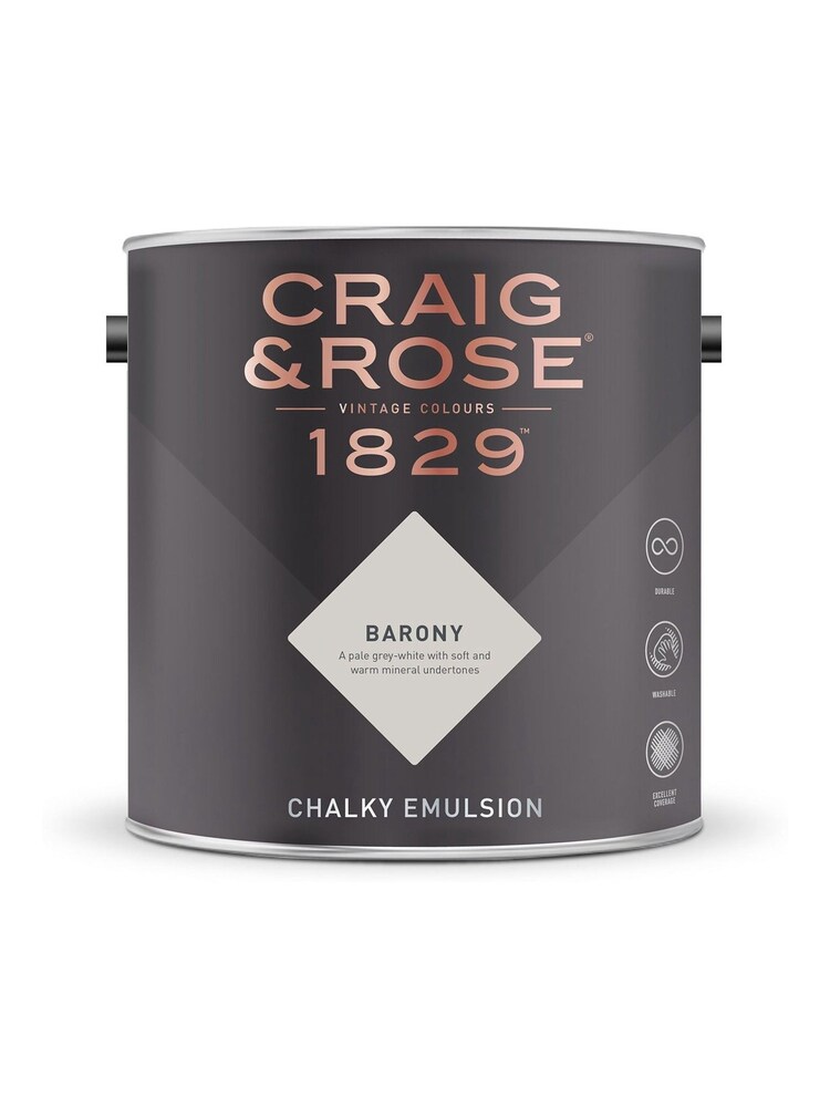Craig & Rose Grey Chalky Emulsion Barony Paint - Image 2 of 2