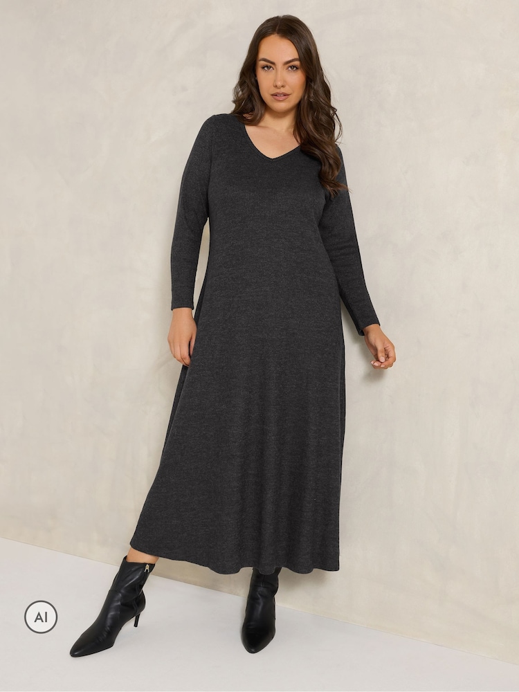 Grau - Evans Geripptes Kleid - Bild 2 von 6