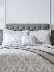 Catherine Lansfield Silver Damask Jacquard Quilted Pillowsham Pair - Image 2 of 3
