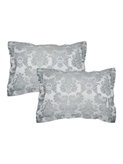 Catherine Lansfield Silver Damask Jacquard Quilted Pillowsham Pair - Image 3 of 3